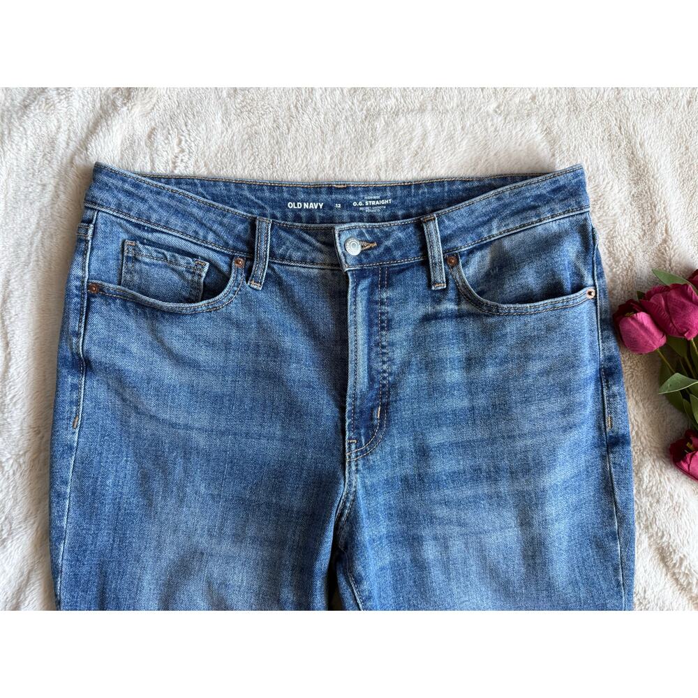 Old Navy High Rise O.G. Straight Cropped Jeans Size 12 - Picture 2 of 5